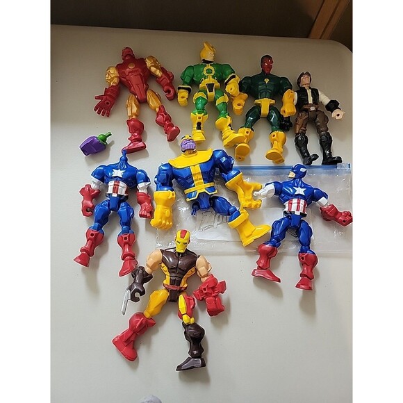 Mixed lot Super Hero MASHERS Figures and parts Captain America Iron man etc... - Picture 1 of 10